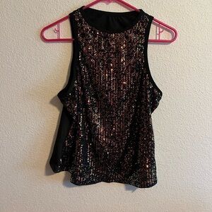 💃🏾NWT XPluswear Sequin Sleeveless Black Top Size XL